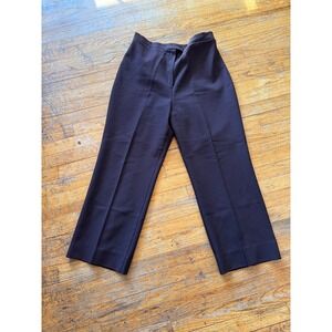 Vintage Unisex Brown Polyester Pants -‎ Waist 17-18' flat